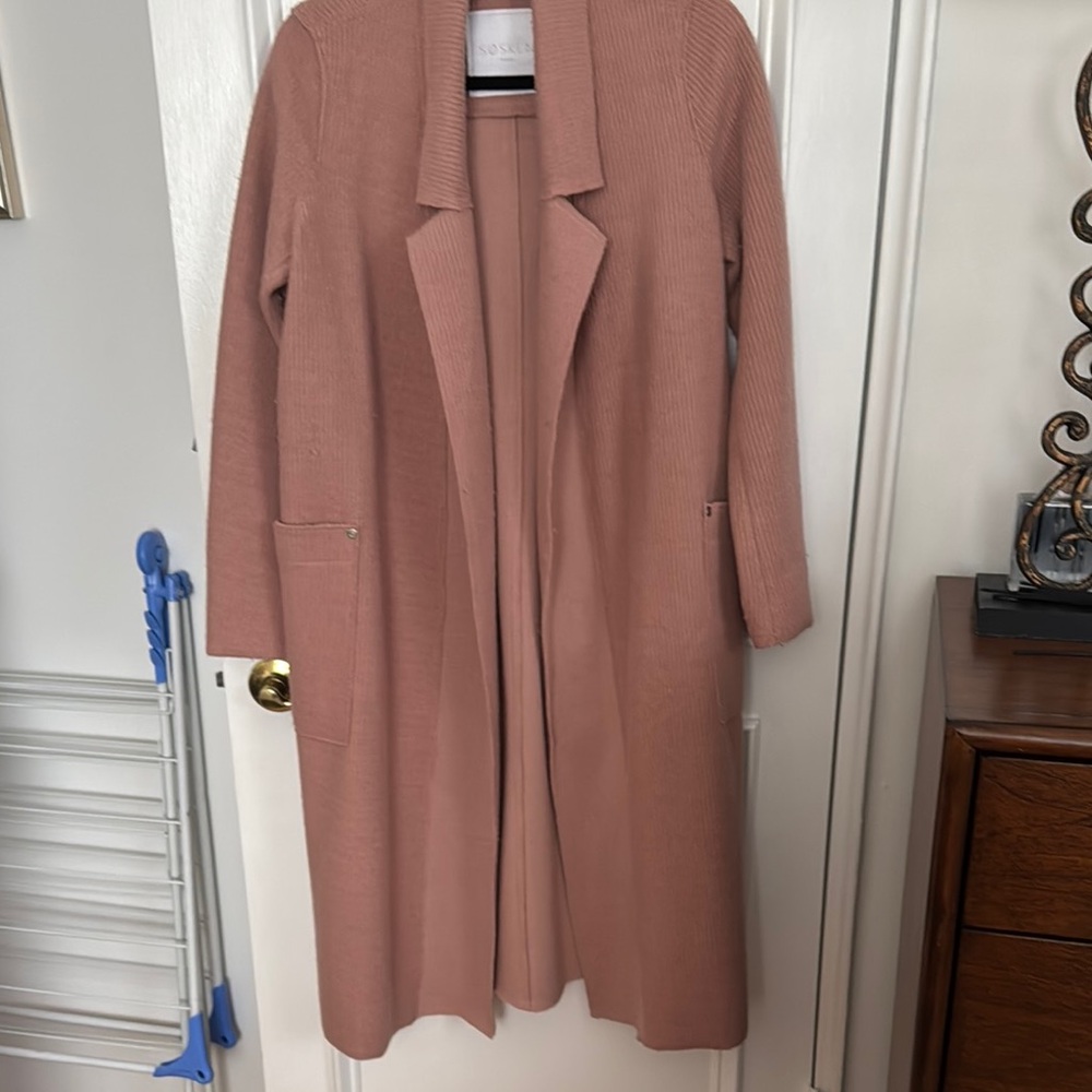 Women's Pink Longline Coat